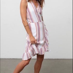 Rails short sleeve wrap mini dress with ruffle